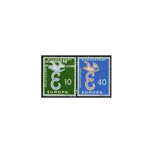 2 عدد تمبر مشترک اروپا - Europa Cept - جمهوری فدرال آلمان 1958