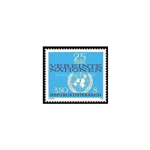 1 عدد تمبر 25مین سالگرد سازمان ملل متحد- اتریش 1970