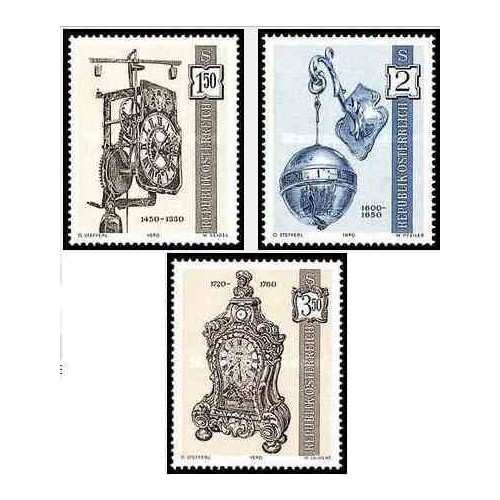 3 عدد تمبر ساعتهای قدیمی- اتریش 1970     
