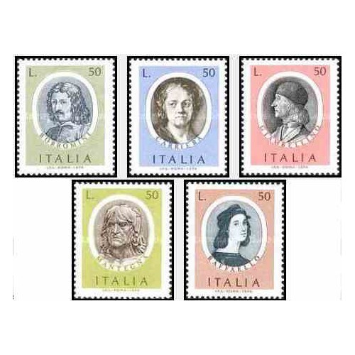 5 عدد تمبر پرتره هنرپیشه های مشهور - ایتالیا 1974
