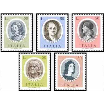 5 عدد تمبر پرتره هنرپیشه های مشهور - ایتالیا 1974