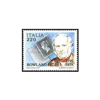 1 عدد تمبر صدمین سالگرد فوت سر رولند هیل - مخترع تمبر - ایتالیا 1979