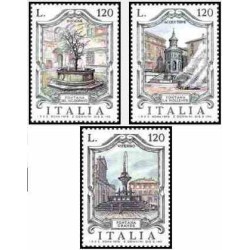  3 عدد تمبر فواره معروف-تابلونقاشی - ایتالیا 1979      