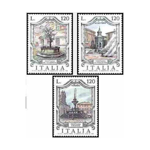  3 عدد تمبر فواره معروف-تابلونقاشی - ایتالیا 1979      