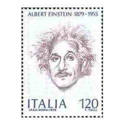 1 عدد تمبر صدمین سال تولد آلبرت انشتین - ایتالیا 1979