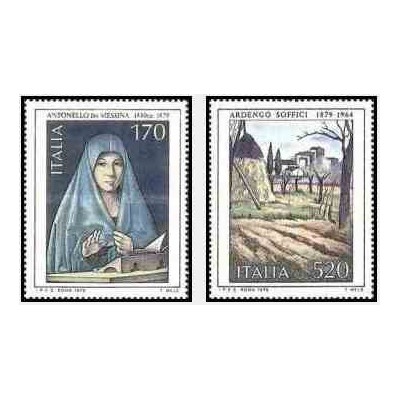 2 عدد تمبر تابلو نقاشی هنر ایتالیا  - ایتالیا 1979