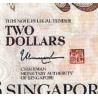 اسکناس پلیمر 2 دلار - سنگاپور 2015 با دو لوزی کوچک در پشت زیر کلمه EDUCATION