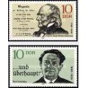 2 عدد تمبر چهره های معروف - فردریش آدولف ویلهلم و کورت تاچلسکی  - جمهوری دموکراتیک آلمان 1990