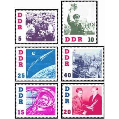 6 عدد تمبربازدید تیتو از آلمان شرقی - فضانوردی - جمهوری دموکراتیک آلمان 1961