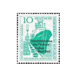 1 عدد تمبر سورشارژ بندرگاه روستوک - جمهوری دموکراتیک آلمان 1960