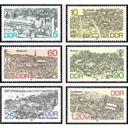6 عدد تمبر پایتختهای مناطق  - جمهوری دموکراتیک آلمان 1988