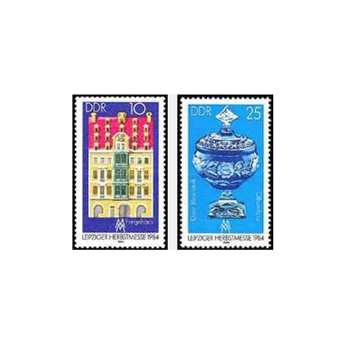 2 عدد تمبر نمایشگاه پائیزه لایپزیک - جمهوری دموکراتیک آلمان 1984