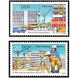2 عدد تمبر متدهای مدرن ساخت و ساز - جمهوری دموکراتیک آلمان 1979