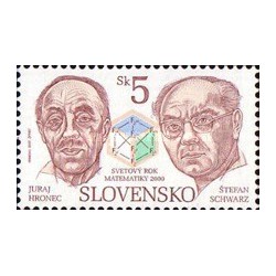 1 عدد  تمبر سال بین المللی ریاضی - اسلواکی 2000