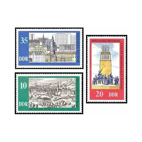 3 عدد تمبر هزار سالگی شهر وایمار - جمهوری دموکراتیک آلمان 1975