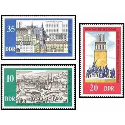 3 عدد تمبر هزار سالگی شهر وایمار - جمهوری دموکراتیک آلمان 1975