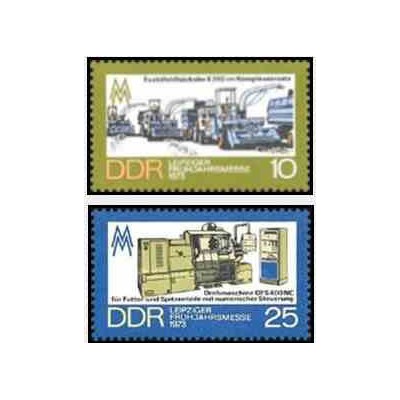 2 عدد تمبر نمایشگاه بهاره لایپزیک - جمهوری دموکراتیک آلمان 1973