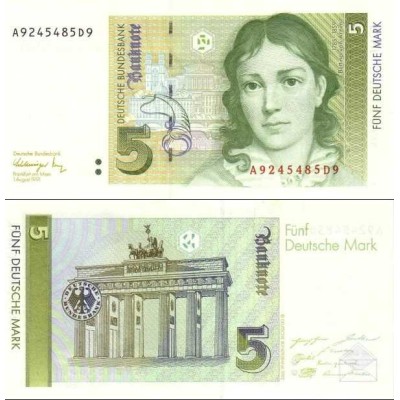 اسکناس 5 مارک - جمهوری فدرال آلمان 1991 سفارشی