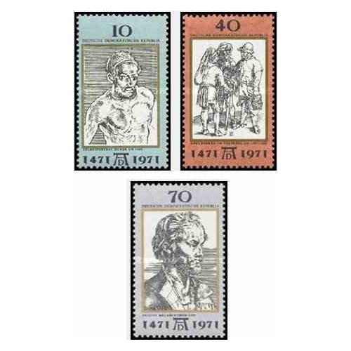 3 عدد تمبر پانصدمین سال تولد آلبرشت دورر - نقاش - جمهوری دموکراتیک آلمان 1971