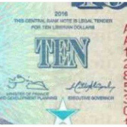 اسکناس 10 دلار - لیبریا 2016