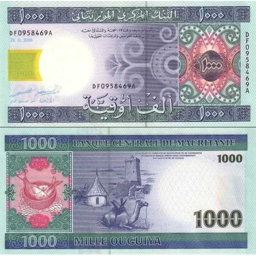 اسکناس 1000 اوقیه - موریتانی 2006 سفارشی اسکناس 1000 اوقیه - موریتانی 2006 سفارشی