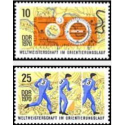 2 عدد تمبر مسابقات جهانی صحرانوردی - جمهوری دموکراتیک آلمان 1970
