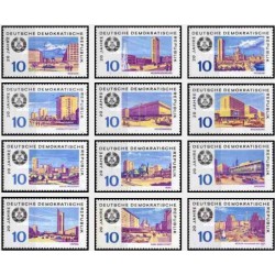 12 عدد تمبر بیستمین سالگرد آلمان شرقی - جمهوری دموکراتیک آلمان 1969