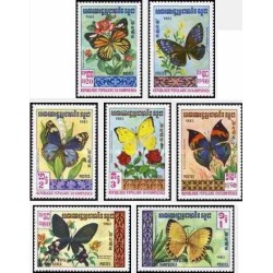 7 عدد تمبر پروانه ها - کامبوج 1983