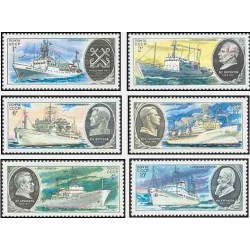 6 عدد تمبر کشتی های تحقیقاتی شوروی - نقاشی - شوروی 1979