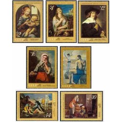 7 عدد تمبر تابلوهای نقاشی خارجی در موزه های روسیه - شوروی 1971