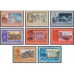 8 عدد تمبر قصرهای لنین - تابلو نقاشی - شوروی 1969