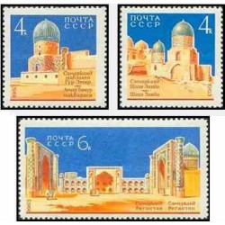 3 عدد تمبر معماری کهن سمرقند - شوروی 1963