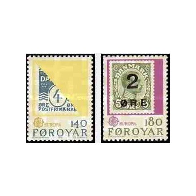 2 عدد تمبر مشترک اروپا - Europa Cept - تاریخچه پستی - جزایر فارو 1979