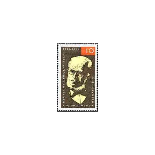 1 عدد تمبر یادبود آدولف فون منزل - هنرمند رئالیست - جمهوری دموکراتیک آلمان 1965