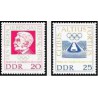 2 عدد تمبر صدمین سال تولد پی یر دو کوبرتن - بنیانگذار المپیک - جمهوری دموکراتیک آلمان 1963