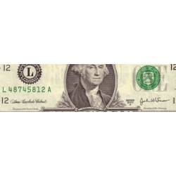 اسکناس 1 دلار - آمریکا 2003 سری L سان فرانسیسکو - امضا کابرال و اسنو