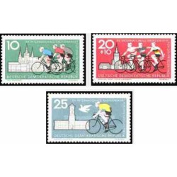 3 عدد تمبر دوچرخه سواری صلح برلین پراگ ورشو - جمهوری دموکراتیک آلمان 1962