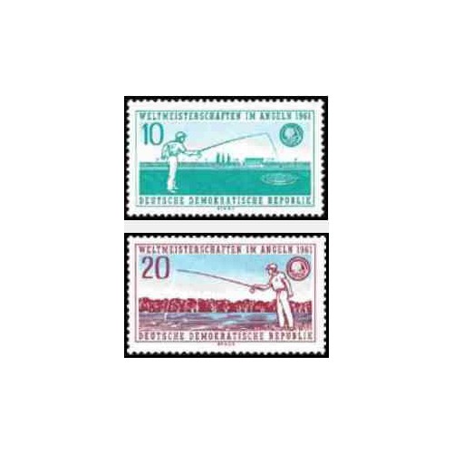 2 عدد تمبر مسابقات جهانی ماهیگیری ورزشی - جمهوری دموکراتیک آلمان 1961 2 عدد تمبر مسابقات جهانی ماهیگیری ورزشی - جمهوری دموکراتیک آلمان 1961