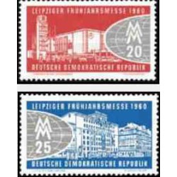 2 عدد تمبر نمایشگاه بهاره لایپزیک - جمهوری دموکراتیک آلمان 1960