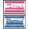 2 عدد تمبر نمایشگاه بهاره لایپزیک - تصویر قطار و کشتی  - جمهوری دموکراتیک آلمان 1957