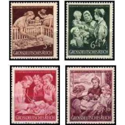 4 عدد تمبر خیریه - مادر و فرزند - رایش آلمان 1944