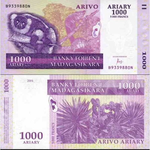 اسکناس 1000 آریاری - ماداگاسکار 2004 اسکناس 1000 آریاری - ماداگاسکار 2004