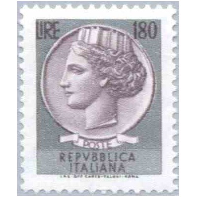 1 عدد تمبر سری پستی - سکه سیراکوسی - ارزش جدید  -  ایتالیا 1971