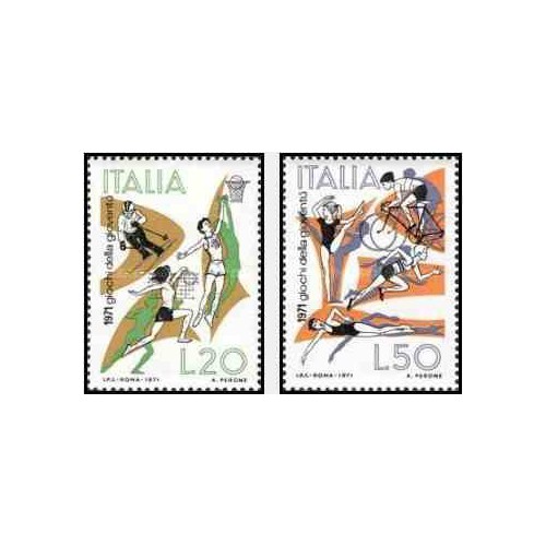 2 عدد تمبر مسابقات ورزشی جوانان - ایتالیا 1971