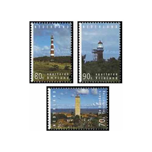 3 عدد تمبر فانوسهای دریائی - هلند 1994