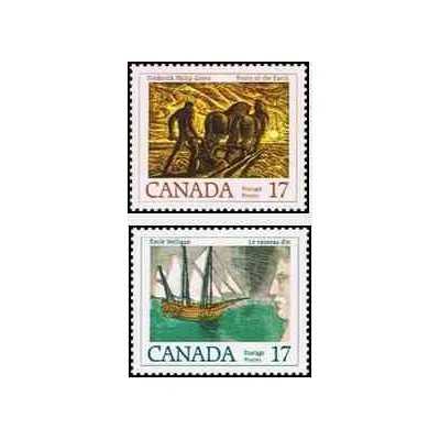 2 عدد تمبر نویسندگان کانادائی - تصویرگران جلد - کانادا 1979