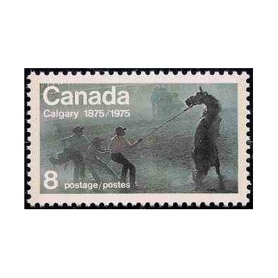 1 عدد تمبر صد سالگی ایالت کالگاری - کانادا 1975