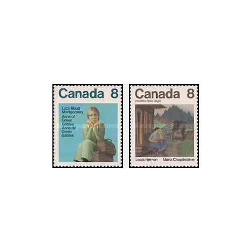 2 عدد تمبر نویسندگان کانادائی - کانادا 1975