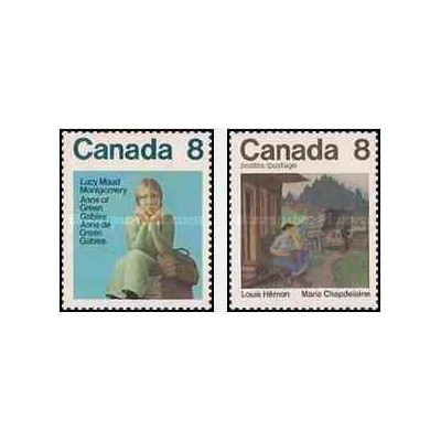 2 عدد تمبر نویسندگان کانادائی - کانادا 1975