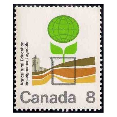 1 عدد تمبر صدمین سال تحقیقات کشاورزی - کالج کشاورزی اونتاریو - کانادا 1974